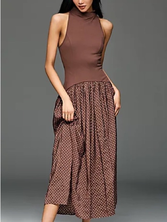 Anthropologie Dresses & Skirts - Anthropologie Maeve Mariana Polka Dots Drop-Waist Maxi Dress in Brown NWT